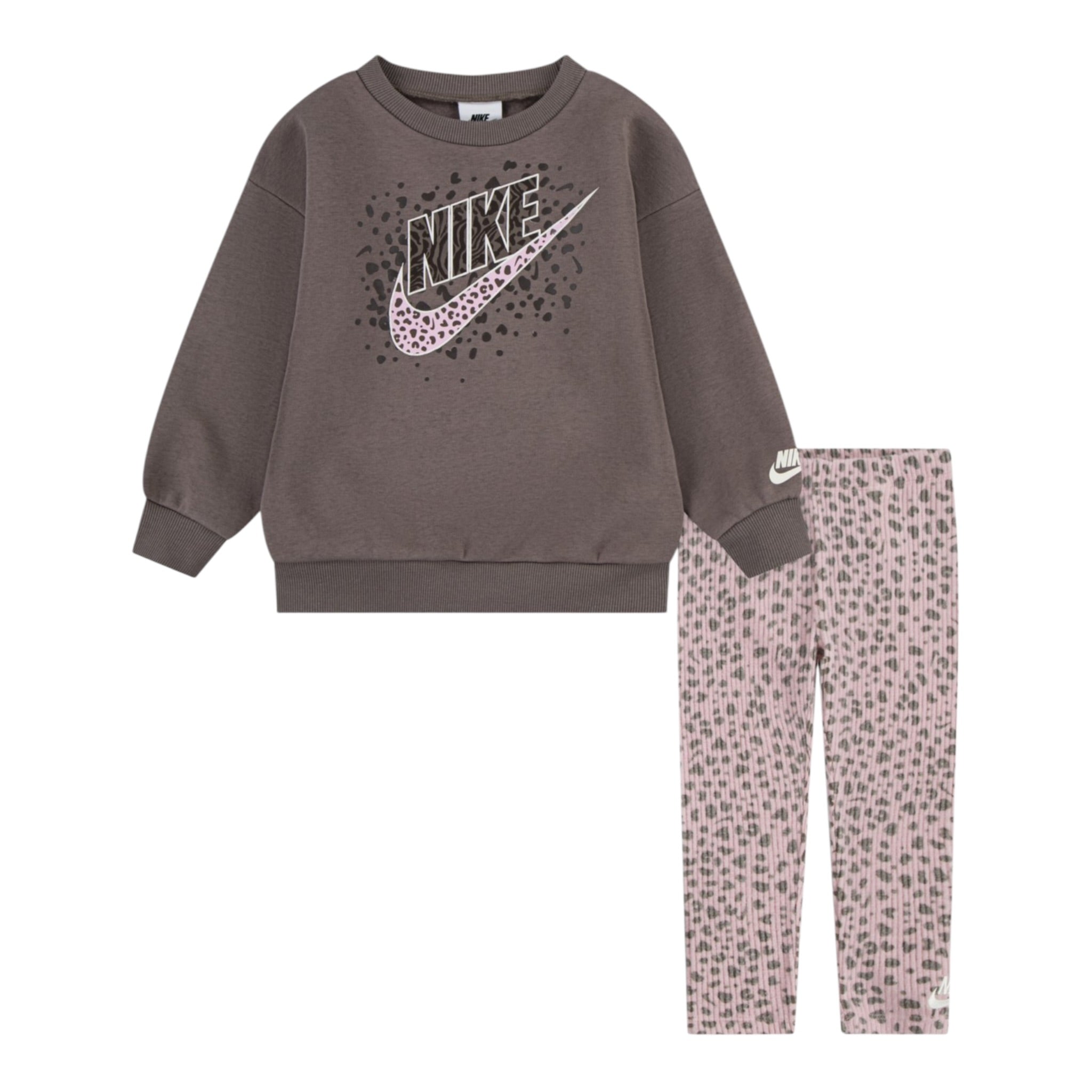 Nike Completo 2 Pezzi Felpa-Pantalone tinta unita Fango per Neonata N432 FANGO NIKE 