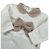 Ninnaoh Tutina tinta unita con Applicazioni Bianco/Beige per Neonata 10PR21965 BIANCO/BEIGE NINNAOH 