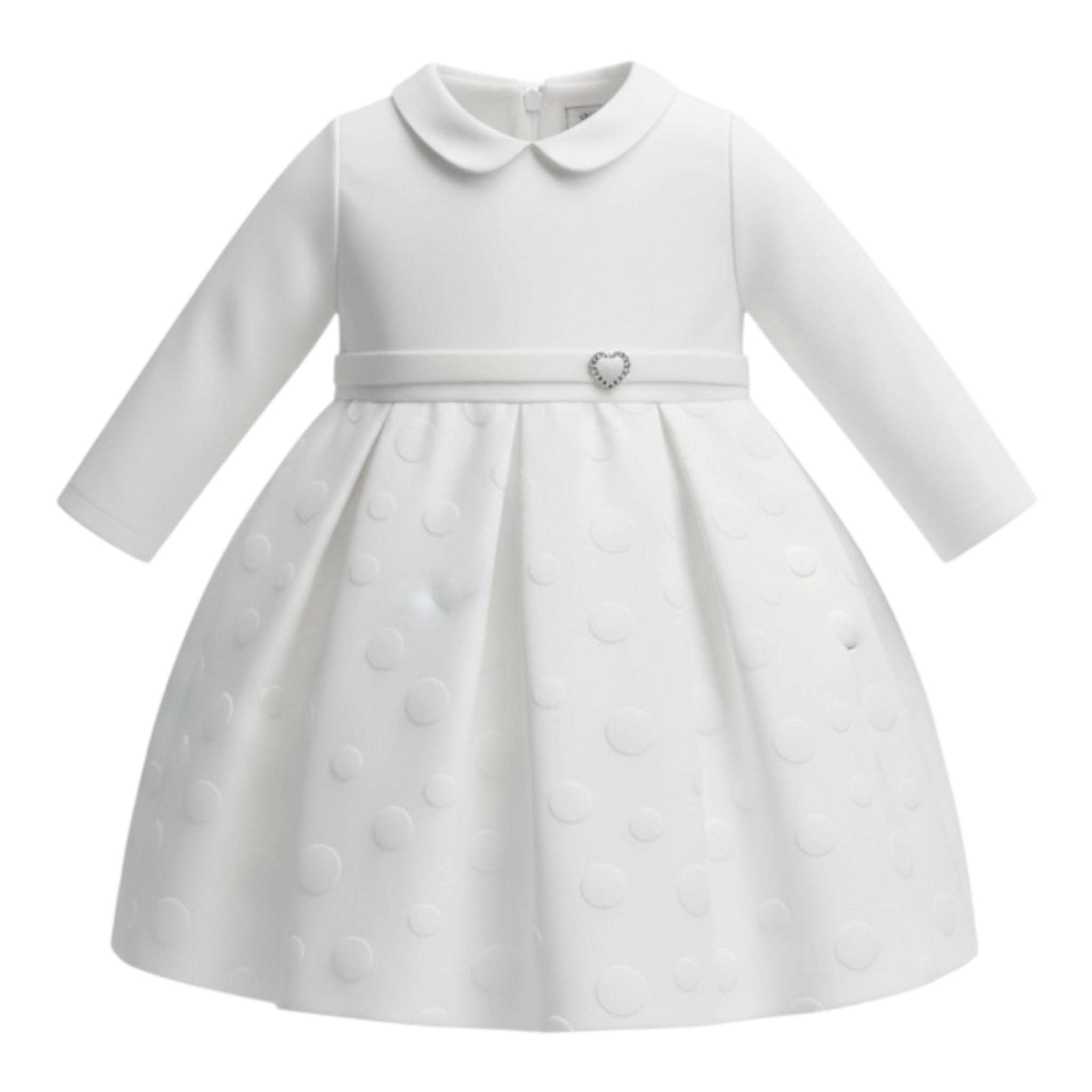 Ninnaoh Abito Cerimonia tinta unita con Cintura Bianco per Neonata I23AB01 BIANCO NINNAOH 