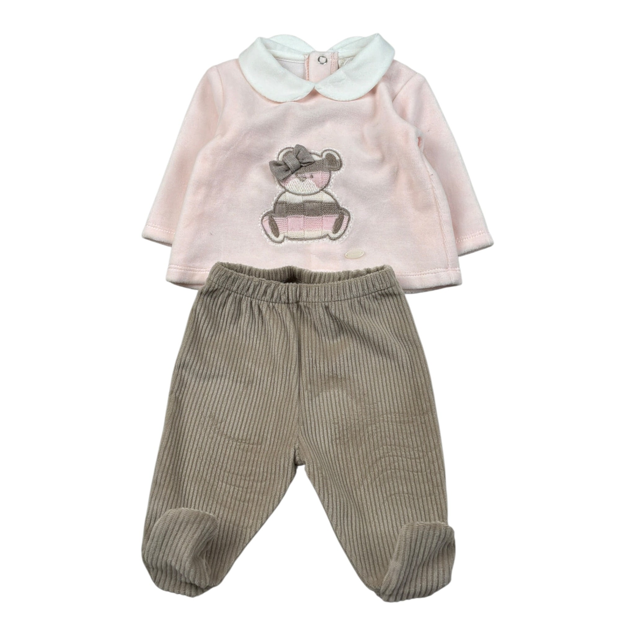 Ninnaoh Completo 2Pz Maglia-Ghettina Bicolore Rosa/Beige per Neonata I25C240 ROSA/BEIGE NINNAOH 