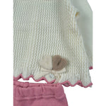 Ninnaoh Completo 2Pz Bicolore Bianco/Rosa per Neonata I25CF307 BIANCO/ROSA NINNAOH 