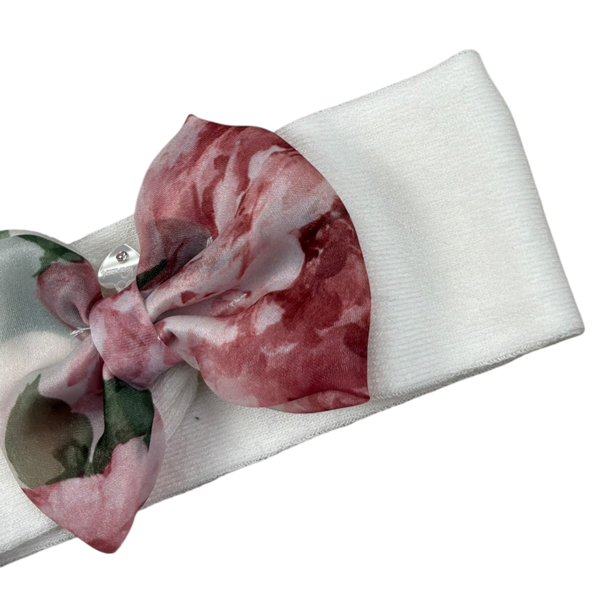 Ninnaoh Fascia tinta unita con Applicazione Fiori Bianco per Neonata I25FA41 BIANCO NINNAOH 