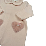 Ninnaoh Tutina tinta unita con Applicazione Rosa per Neonata I25T1X ROSA NINNAOH 