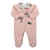 Ninnaoh Tutina tinta unita con Colletto Rosa per Neonata I25T36 ROSA NINNAOH 