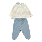 Ninnaoh Completo 2Pz Maglia-Ghettina Bicolore Bianco/Azzurro per Neonata PR219659 BIANCO/AZZURRO NINNAOH 