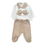 Ninnaoh Completo 2Pz Maglia-Ghettina Bicolore Bianco/Beige per Neonata PR219659 BIANCO/BEIGE NINNAOH 
