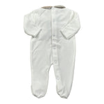 Ninnaoh Tutina tinta unita con Applicazioni In Velluto Bianco/Beige per Neonata PR219662 BIANCO/BEIGE NINNAOH 