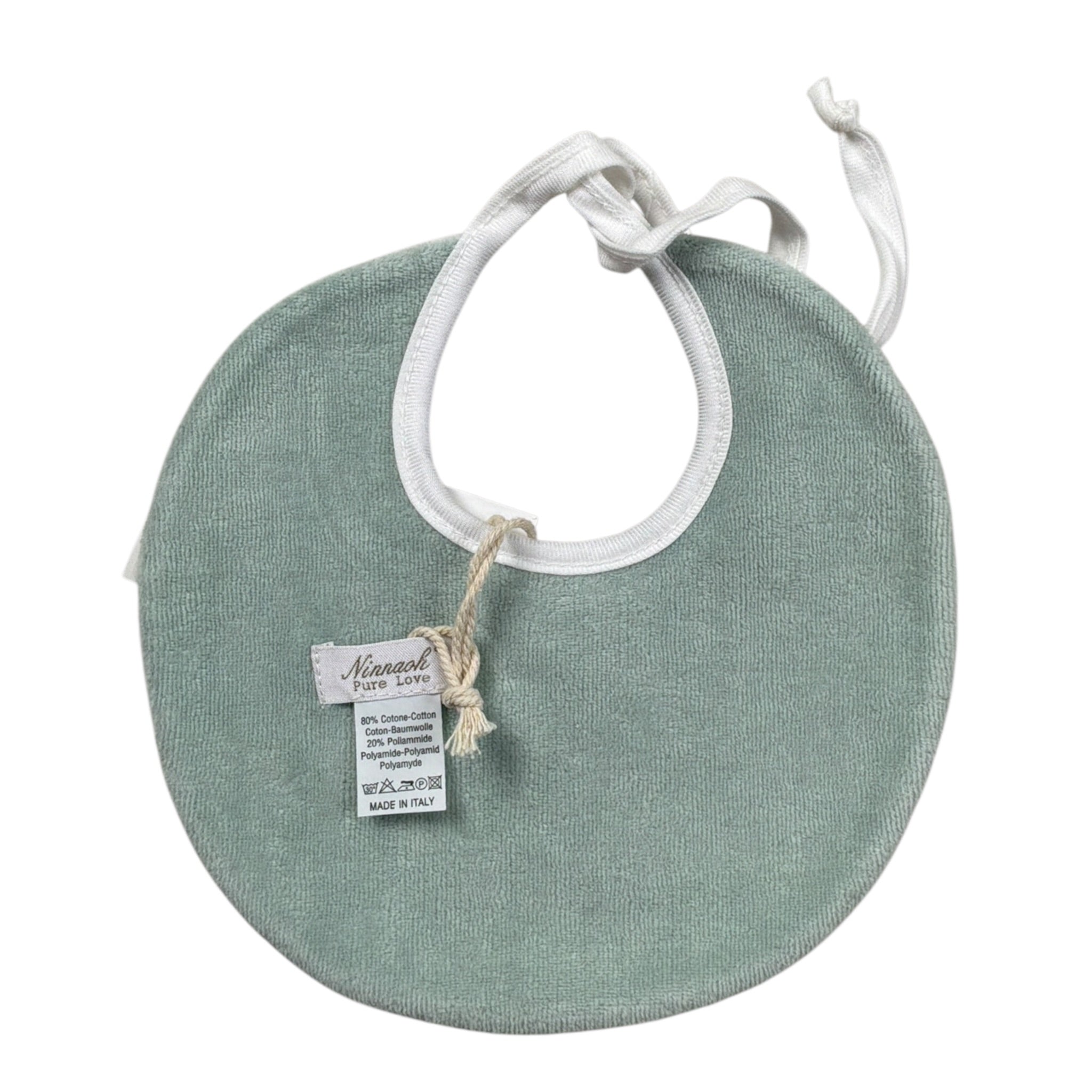 Ninnaoh Bavetta Bicolore con Stampa Bianco/Verde per Neonata PR219760 BIANCO/VERDE NINNAOH 