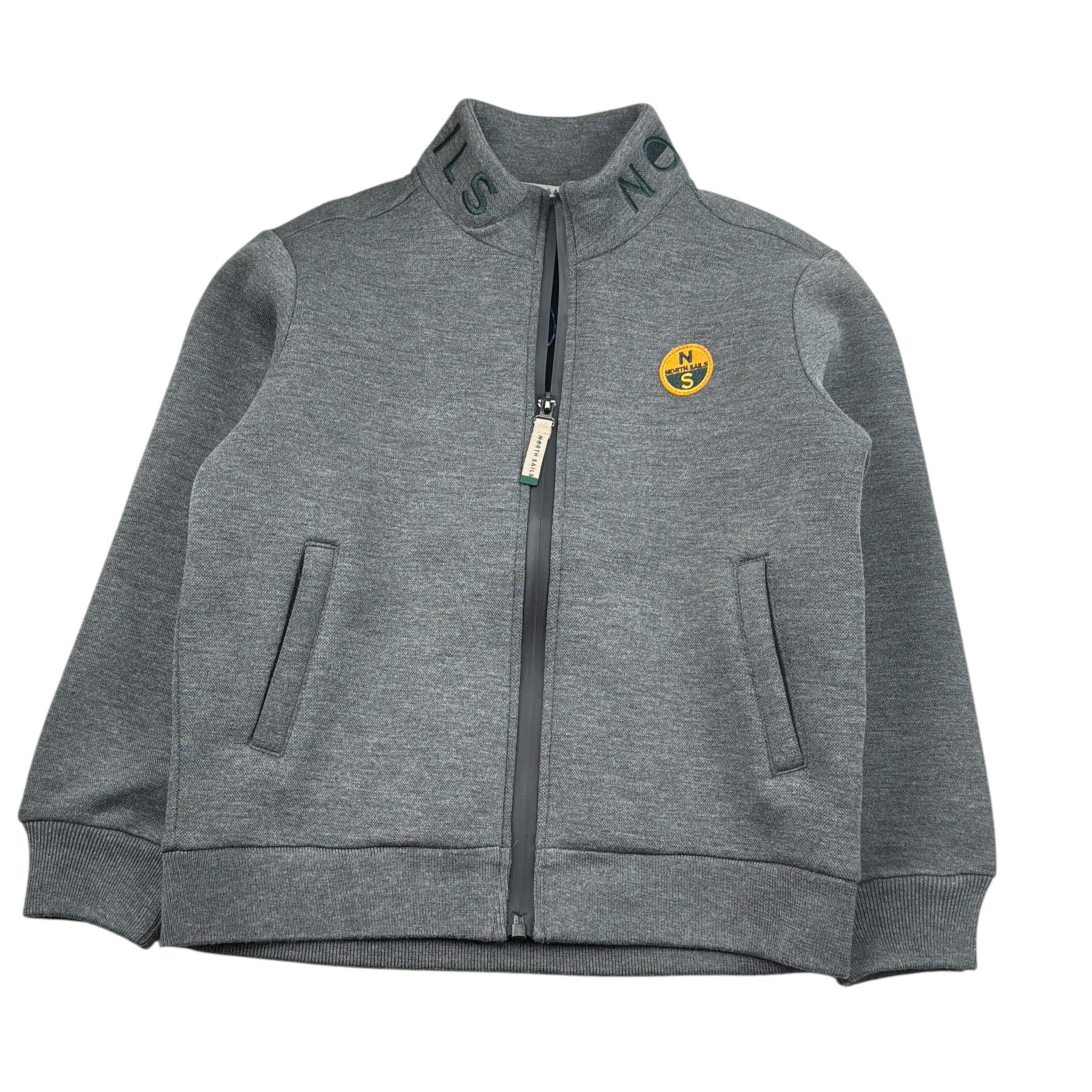 North Sails Felpa tinta unita con Zip E Logo Grigio per Bambino NBA26063FE GRIGIO NORTH SAILS 