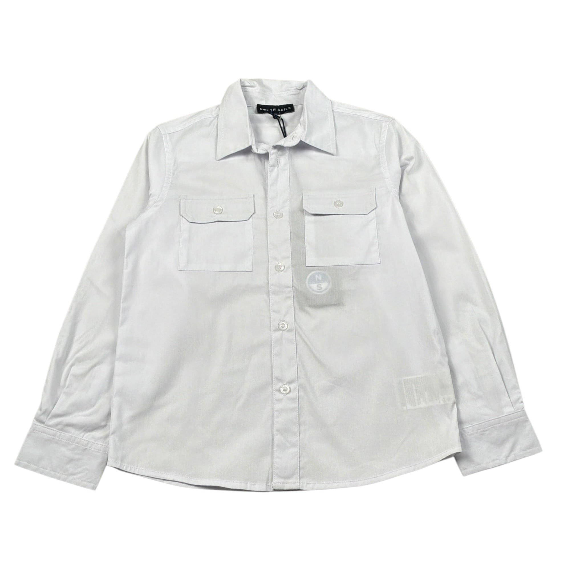 North Sails Camicia Manica Lunga tinta unita con Logo Bianco per Bambino NBA26067CA BIANCO NORTH SAILS 