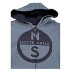 North Sails Felpa con Zip E Cappuccio tinta unita Azzurro per Bambino NBA26078FE AZZURRO NORTH SAILS 