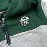North Sails Felpa Bicolore con Zip E Cappuccio Grigio per Neonato NIA26004FE GRIGIO NORTH SAILS 
