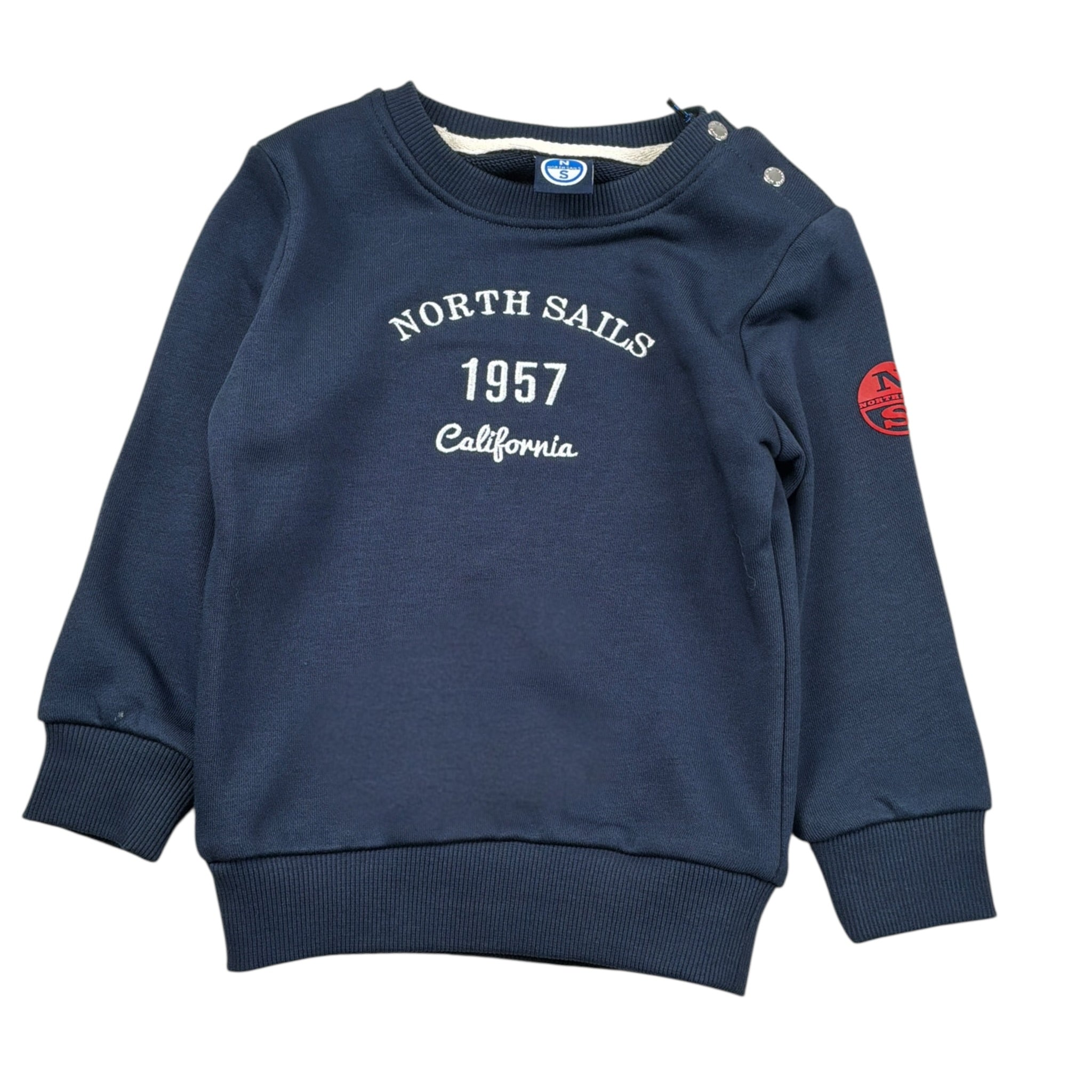 North Sails Felpa tinta unita Girocollo con Stampa Blu per Neonato NIA26023FE BLU NORTH SAILS 