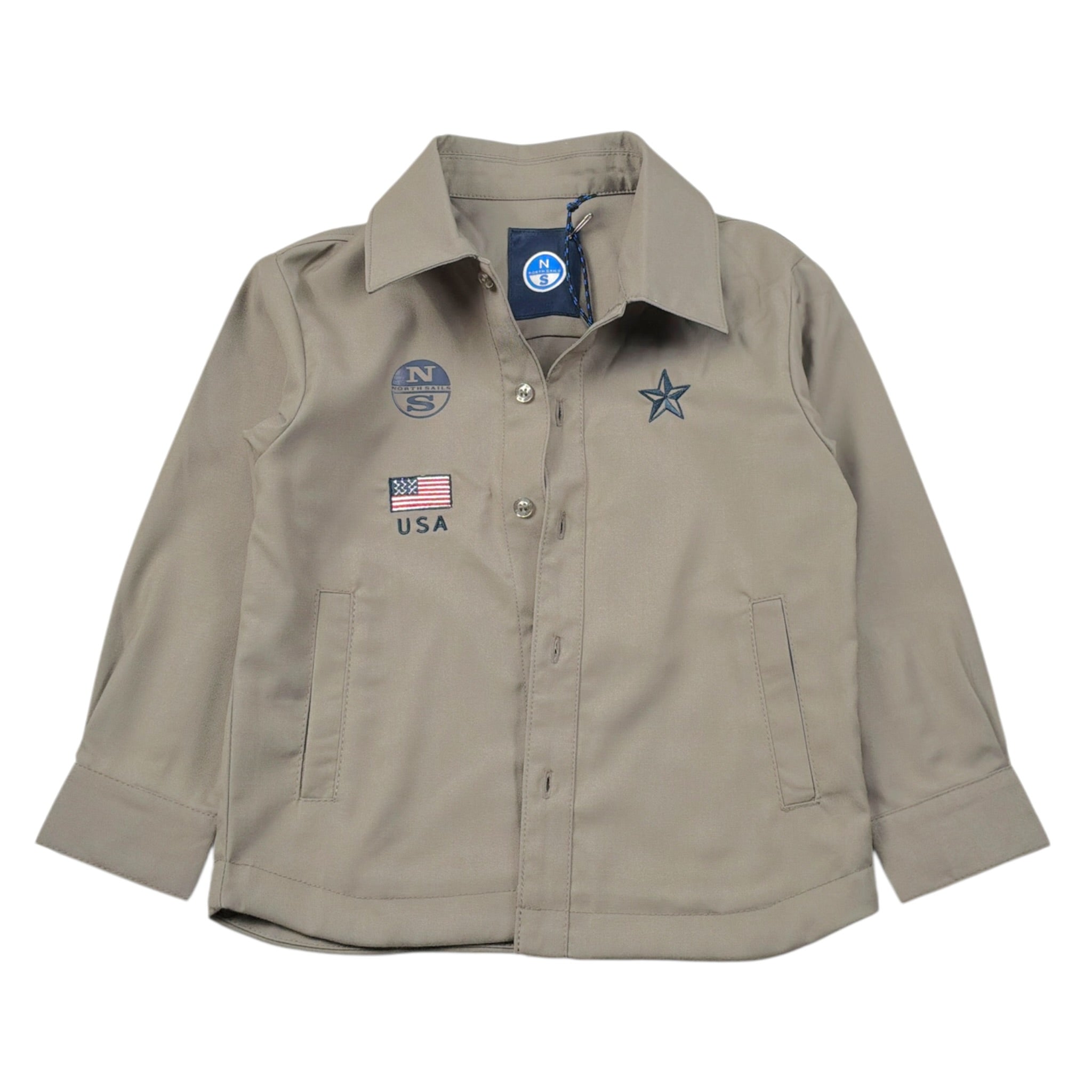 North Sails Camicia tinta unita con Bottoni Beige per Neonato NIA26031CA BEIGE NORTH SAILS 