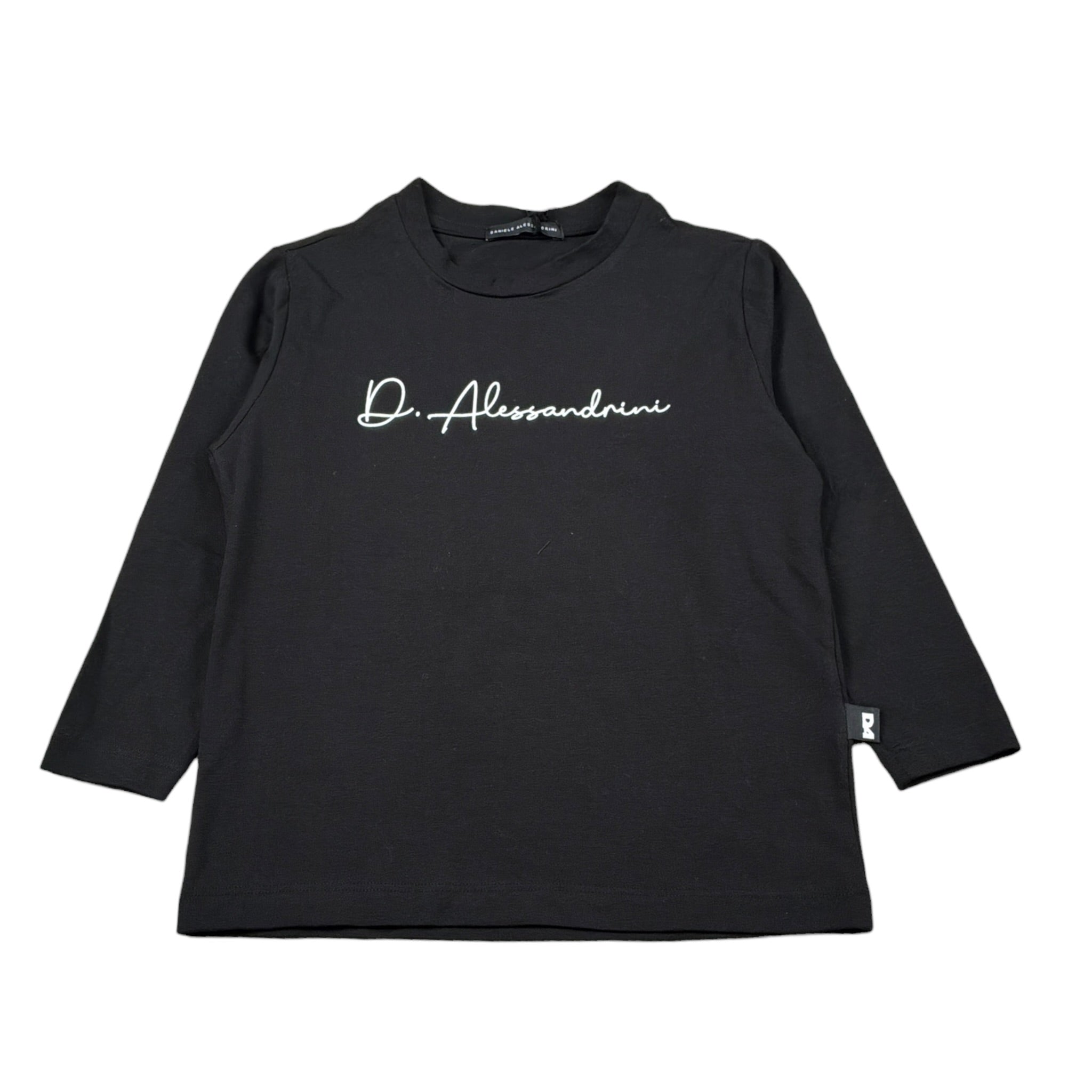 Daniele Alessandrini Shirt Girocollo tinta unita On Logo Nero per Bambino 1231M00012 NERO DANIELE ALESSANDRINI 