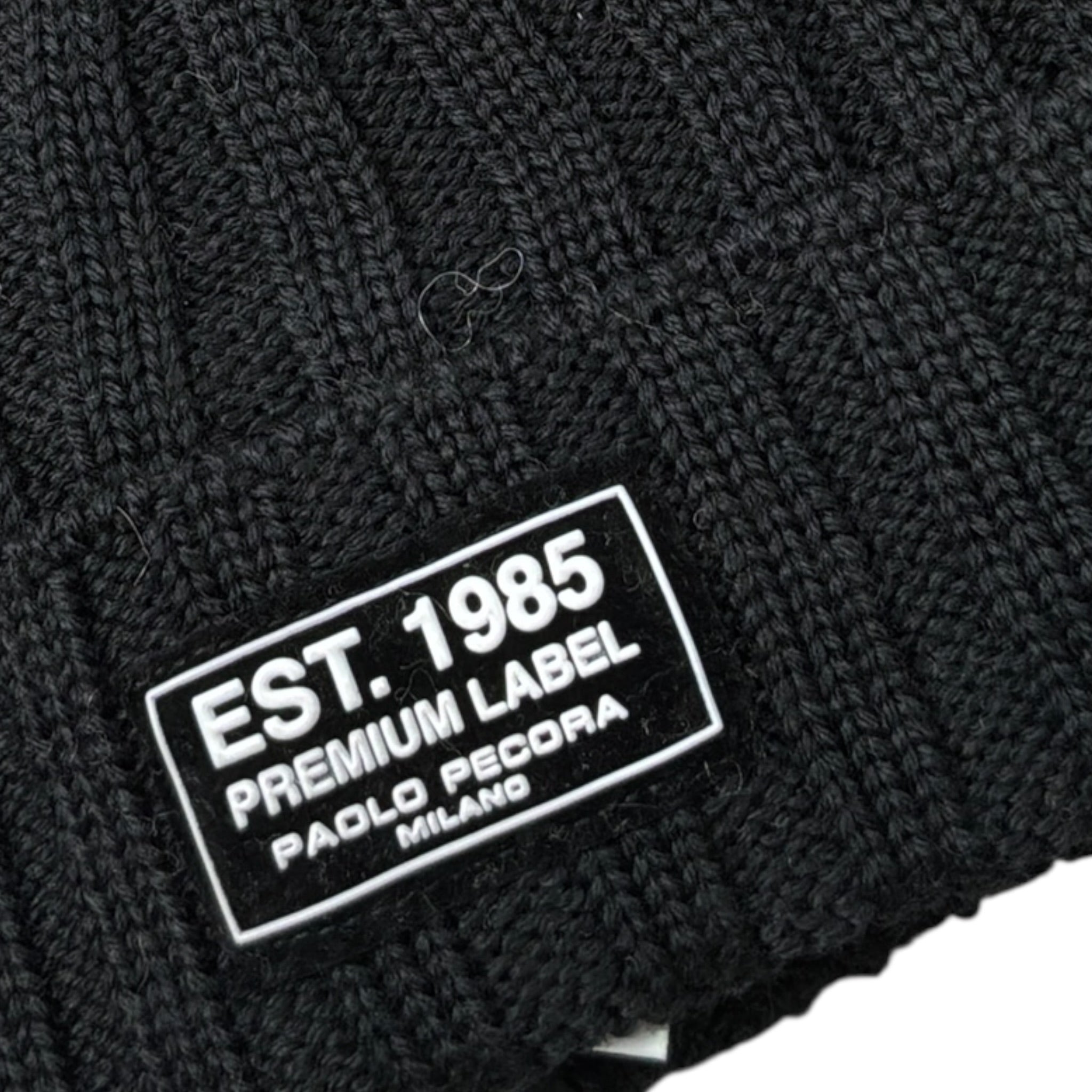 Paolo Pecora Cappello tinta unita con Logo Nero per Bambino PP3509X NERO PAOLO PECORA 