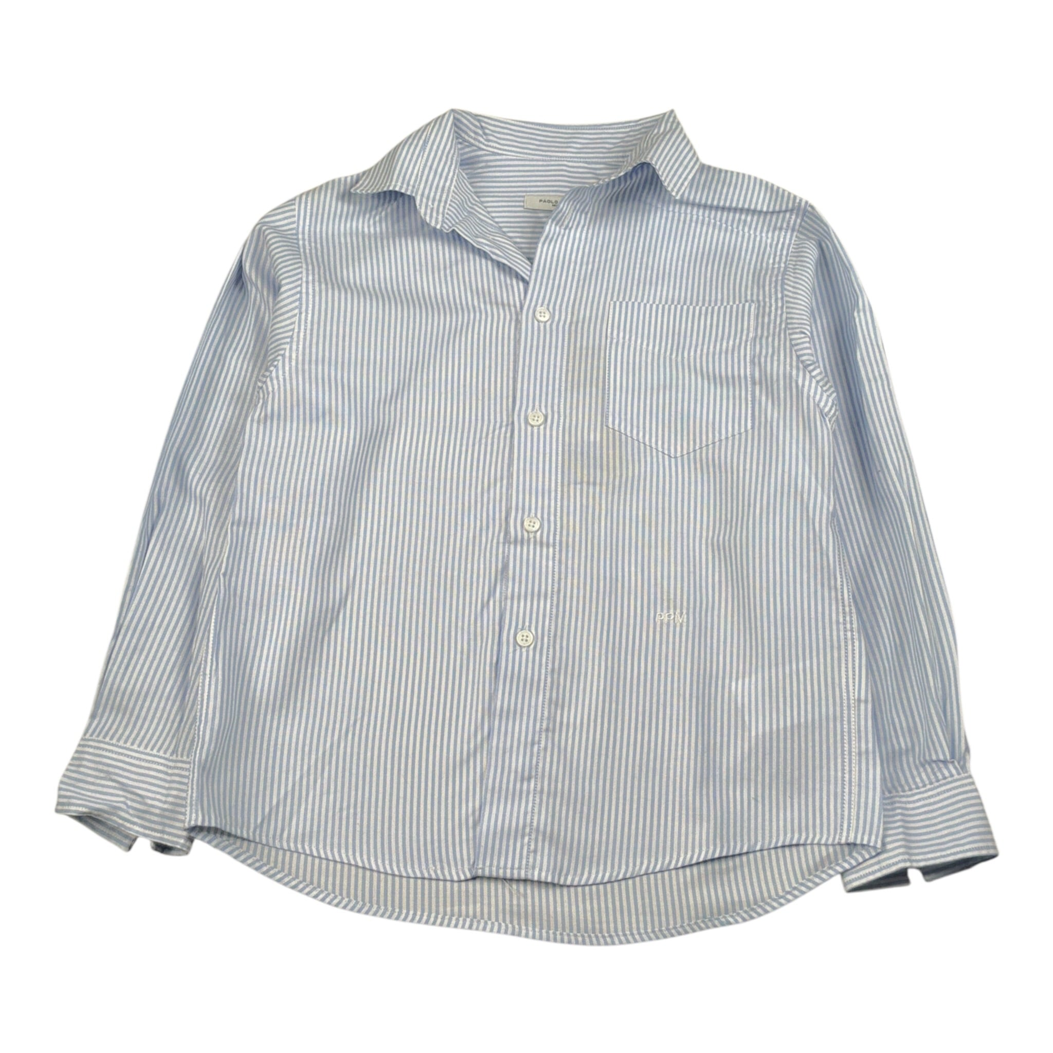 Paolo Pecora Camicia tinta unita con Fantasia A Righe Azzurro per Bambino PP4105 AZZURRO PAOLO PECORA 