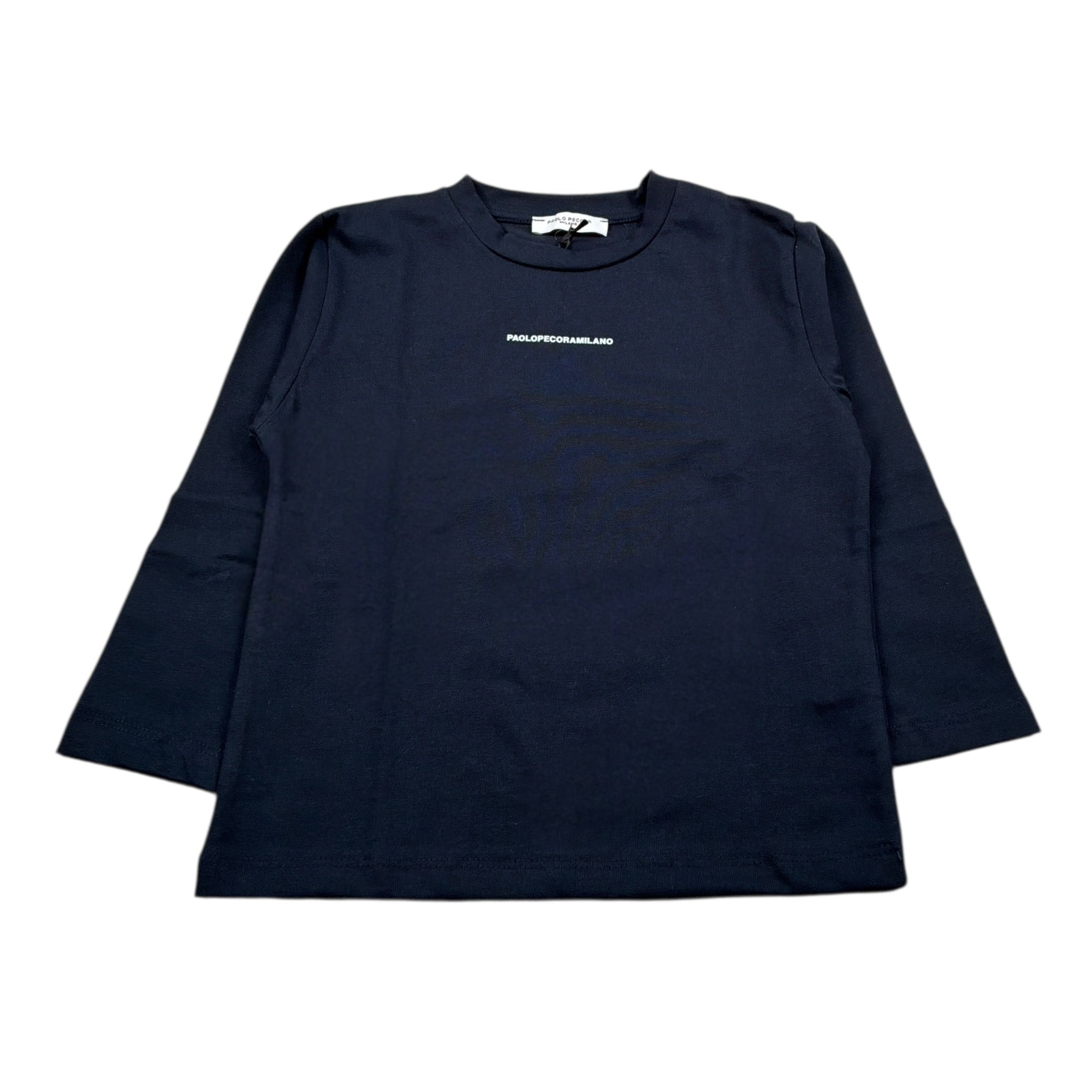 Paolo Pecora Shirt Girocollo tinta unita con Logo Blu per Neonato PP4157 BLU PAOLO PECORA 