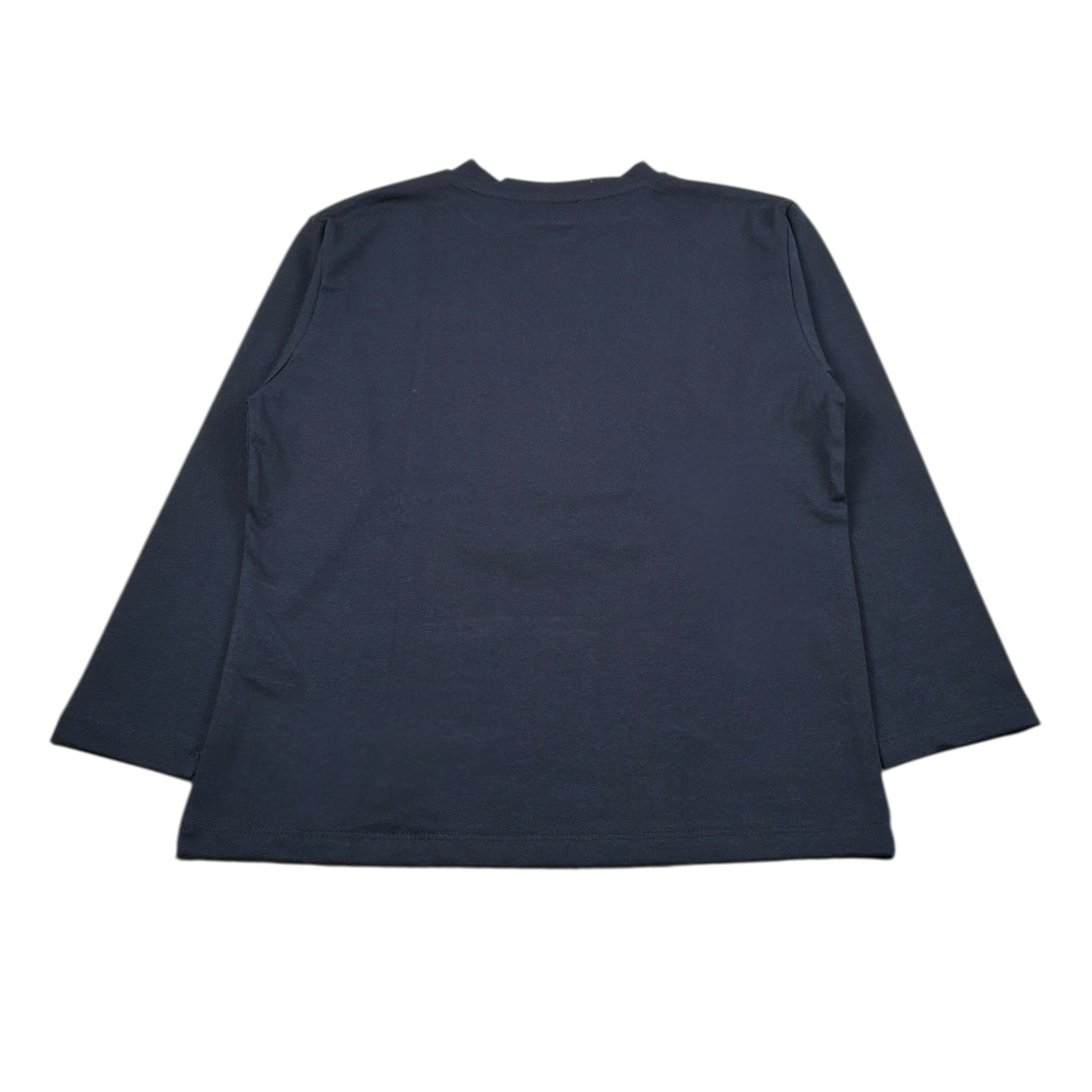 Paolo Pecora Shirt Girocollo tinta unita con Logo Blu per Bambino PP4157X BLU PAOLO PECORA 