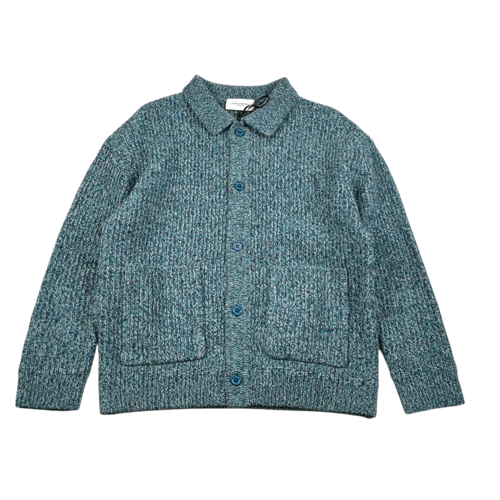 Paolo Pecora Cardigan tinta unita con Bottoni Verde per Bambino PP4408 VERDE PAOLO PECORA 