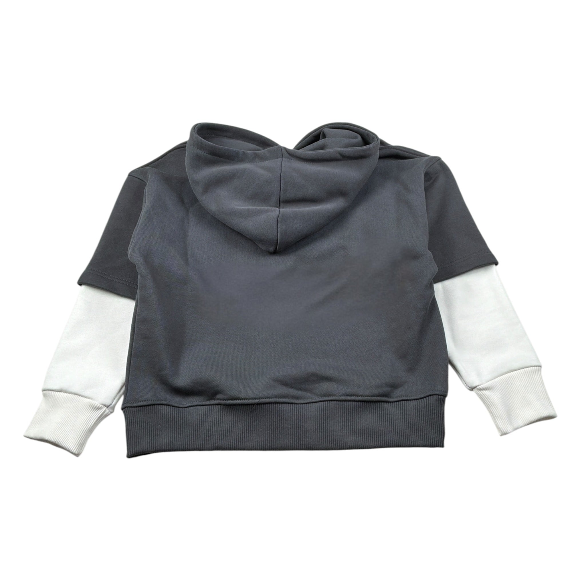 Paolo Pecora Felpa Chiusa con Cappuccio tinta unita con Maniche In Contrasto Grigio per Bambino PP4452 GRIGIO PAOLO PECORA 