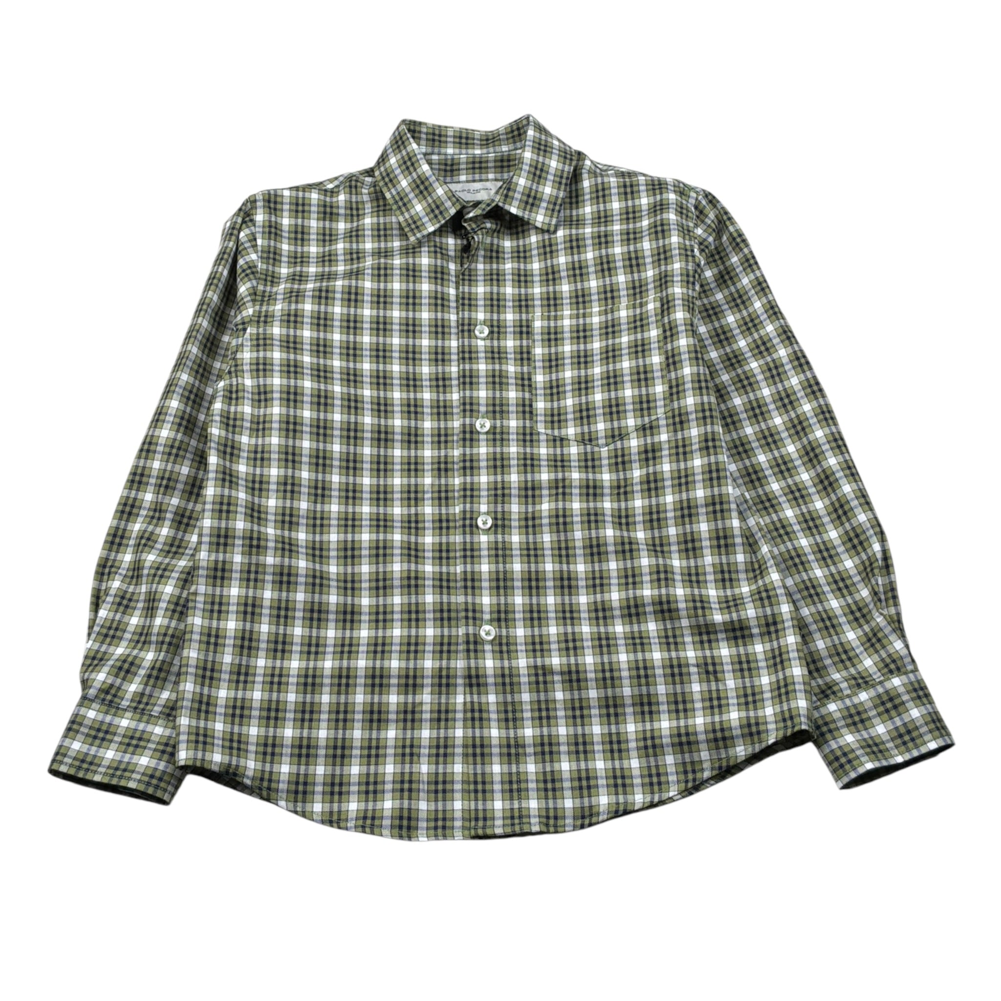 Paolo Pecora Camicia Manica Lunga Stsmpa Fantasia Verde per Bambino PP4458 VERDE PAOLO PECORA 