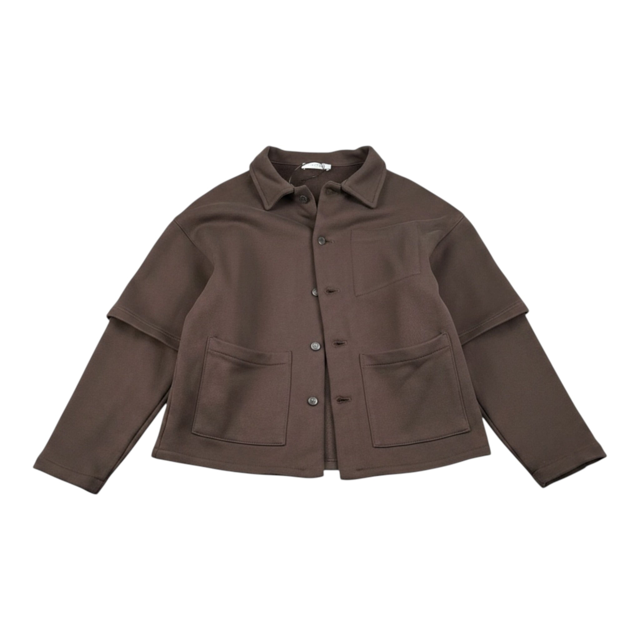 Paolo Pecora Felpa tinta unita con Bottoni E Cappuccio Marrone per Bambino PP4461 MARRONE PAOLO PECORA 