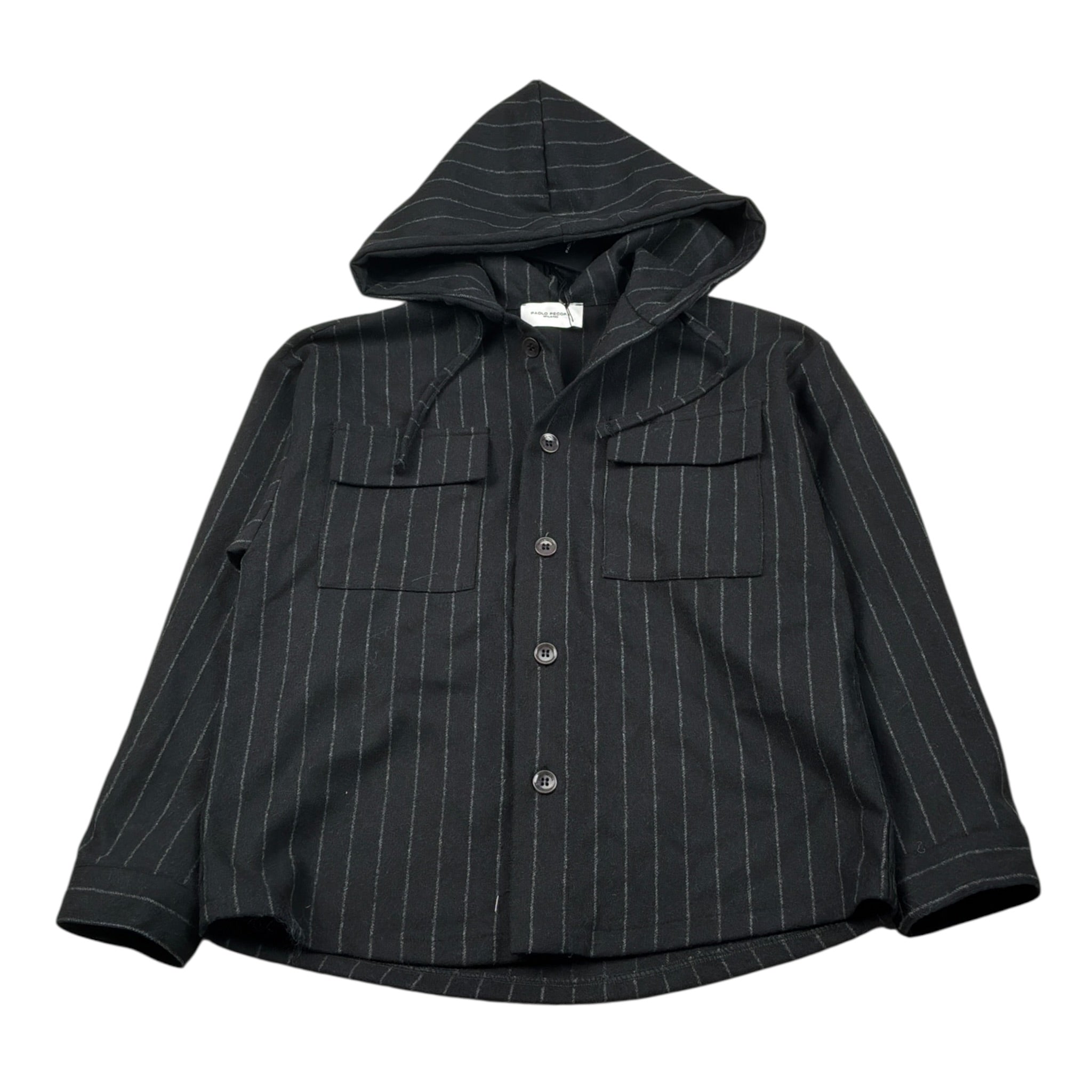 Paolo Pecora Giacca Camicia tinta unita con Cappuccio Nero per Bambino PP4503 NERO PAOLO PECORA 