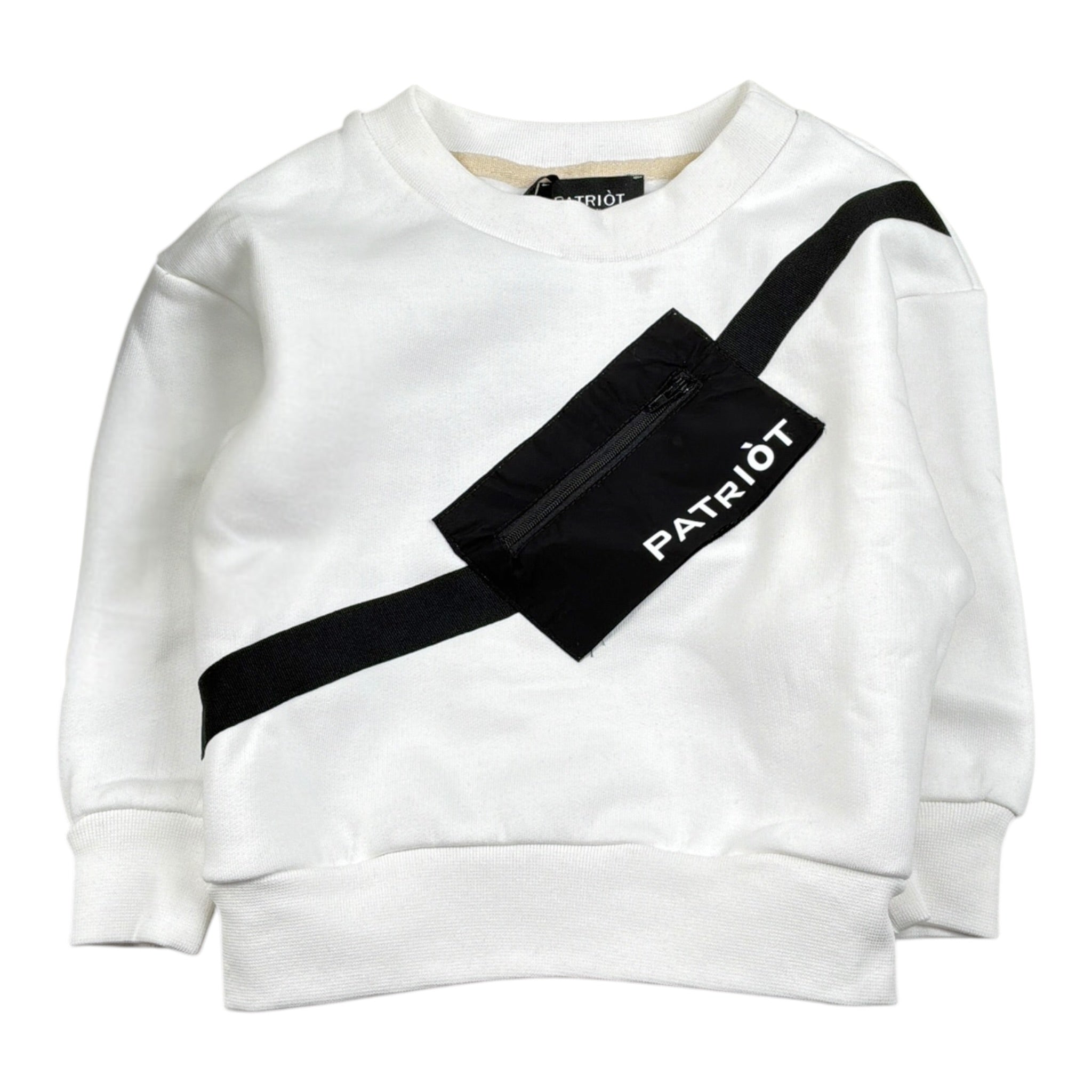 Patriot Felpa tinta unita con Stampa Girocollo Bianco per Neonato PFE035 BIANCO PATRIOT 