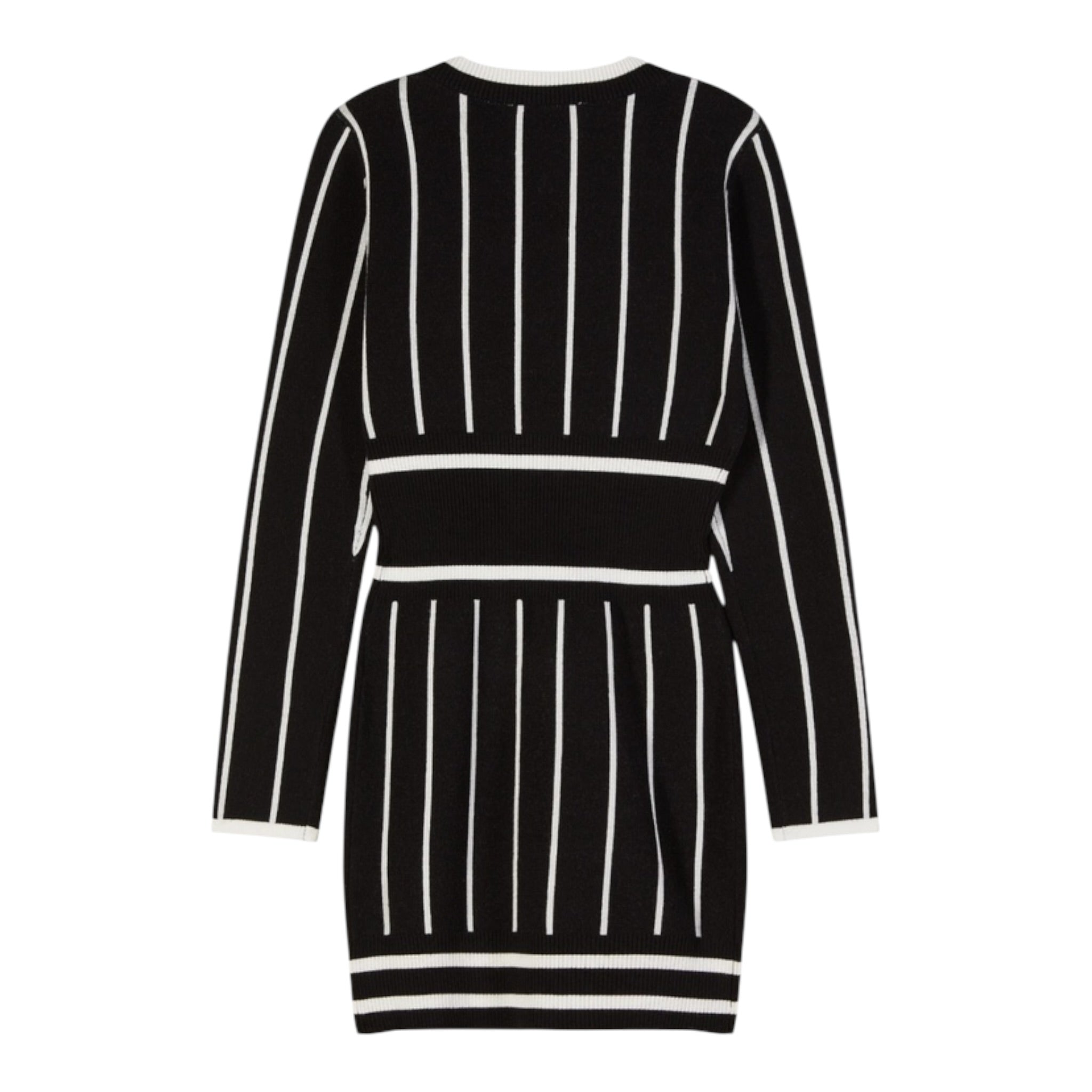 Patrizia Pepe Abito Manica Lunga tinta unita Fantasia A Righe Nero per Bambina 7A0569 NERO PATRIZIA PEPE 
