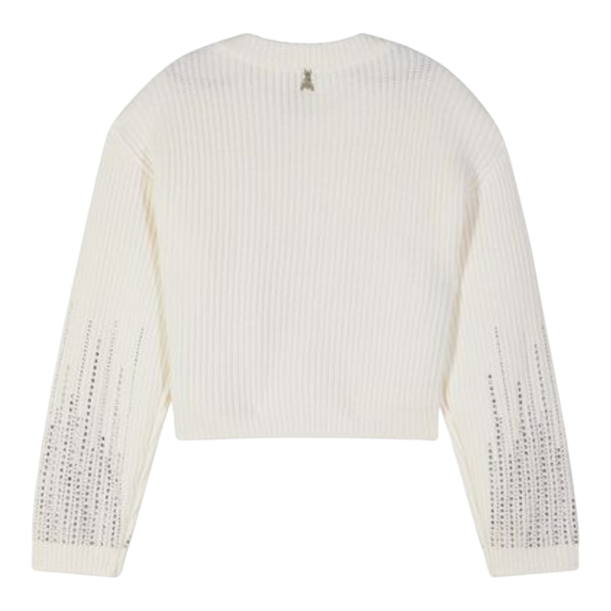 Patrizia Pepe Maglia tinta unita con Brillantini Panna per Bambina 7K0059XX PANNA PATRIZIA PEPE 