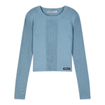 Patrizia Pepe Maglia tinta unita Girocollo Azzurro per Bambina 7K0072 AZZURRO PATRIZIA PEPE 