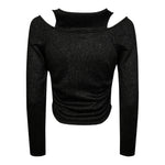 Patrizia Pepe Maglia tinta unita con Logo Nero per Bambina 7M0939 NERO PATRIZIA PEPE 