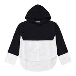 Patrizia Pepe Felpa Chiusa con Cappuccio Tinta Nita Nero per Bambina 7M0947 NERO PATRIZIA PEPE 