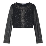 Patrizia Pepe shirt Manica Lunga con Maniche Velate Nero per Bambina 7M0955 NERO PATRIZIA PEPE 