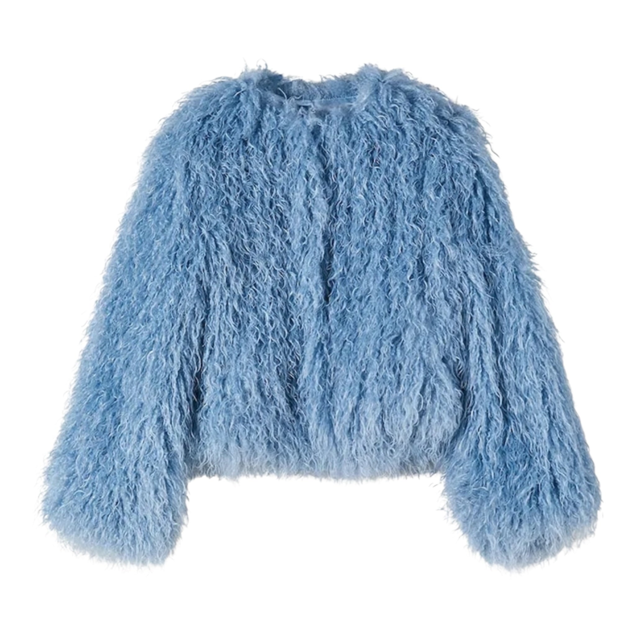 Patrizia Pepe Pelliccia tinta unita Azzurro per Bambina 7O0041XX AZZURRO PATRIZIA PEPE 