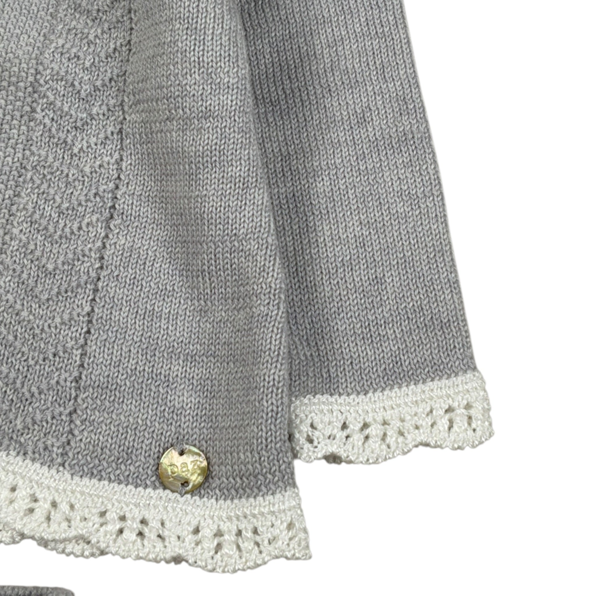 Paz Rodriguez Completo 2Pz Maglia-Ghettina con Colletto Grigio per Neonata 003112013 GRIGIO PAZ RODRIGUEZ 