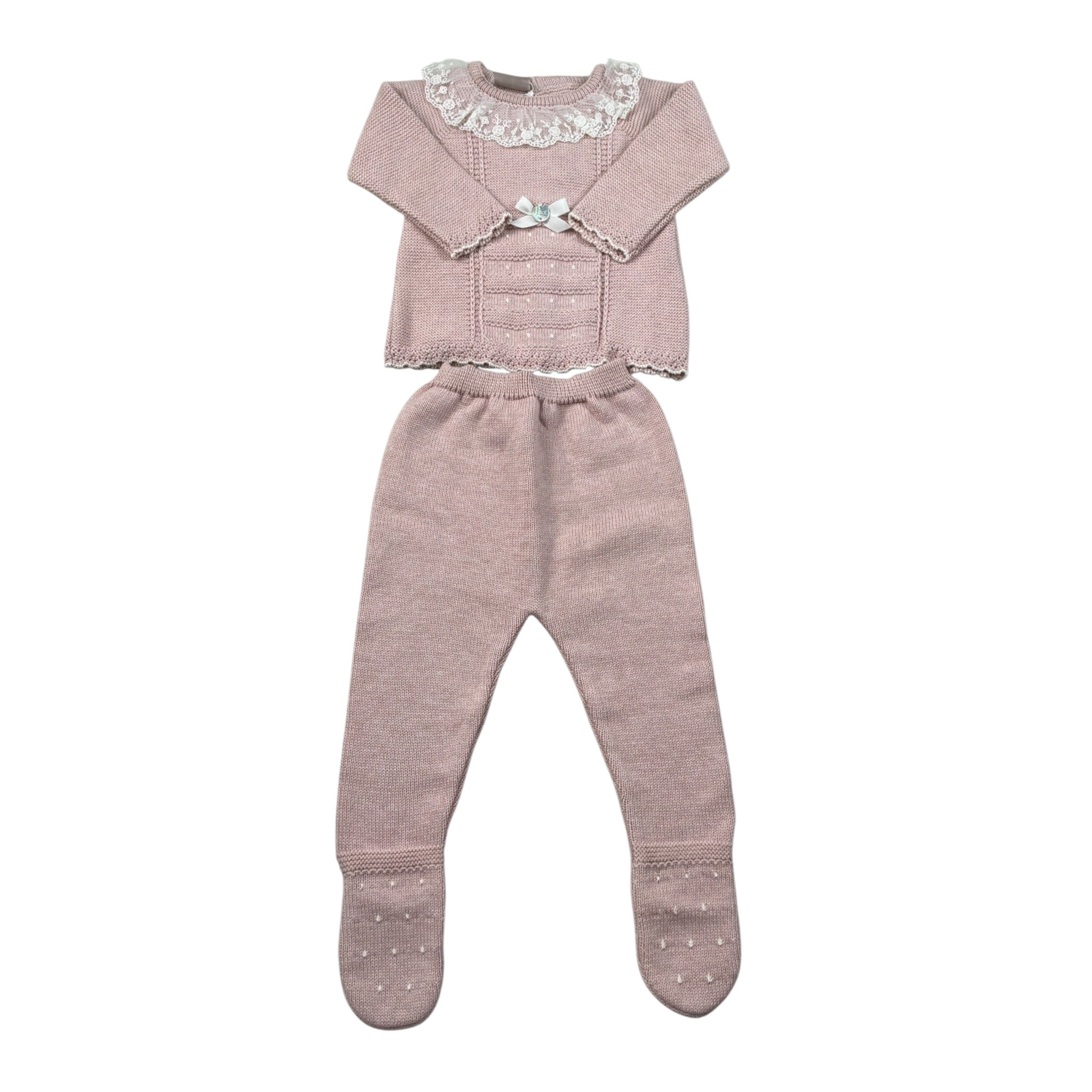 Paz Rodriguez Completo 2 Pezzi Maglia-Ghettina tinta unita Rosa per Neonata 003122075 ROSA PAZ RODRIGUEZ 