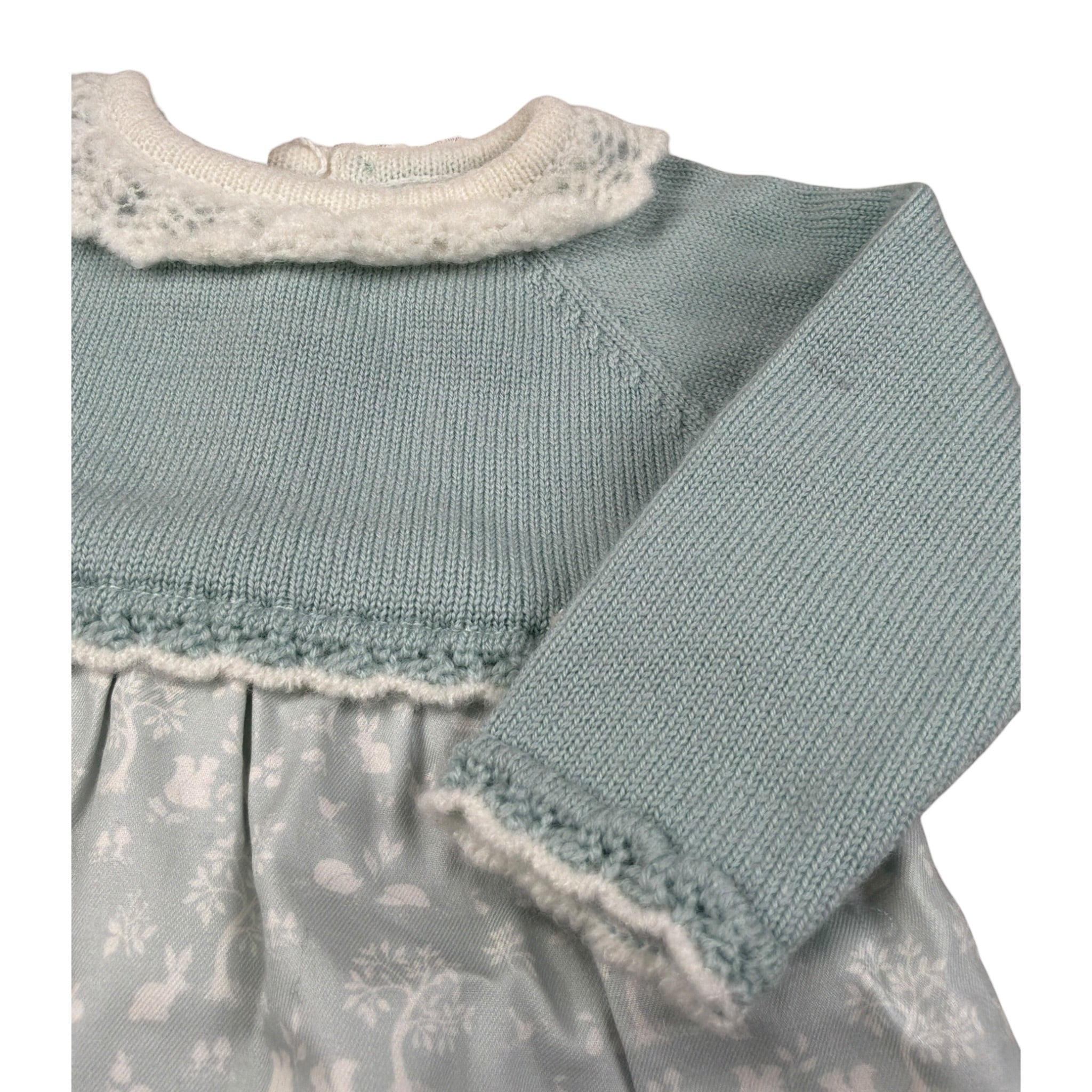 Paz Rodriguez Abito Bicolore con Culotte Verde Acqua per Neonata 004112139 VERDE ACQUA PAZ RODRIGUEZ 