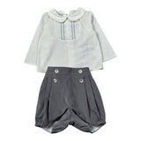 Paz Rodriguez Completo 2 Pezzi Camicia-Culotte Bianco/Grigio per Neonato 006151978 BIANCO/GRIGIO PAZ RODRIGUEZ 