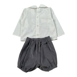 Paz Rodriguez Completo 2 Pezzi Camicia-Culotte Bianco/Grigio per Neonato 006151978 BIANCO/GRIGIO PAZ RODRIGUEZ 