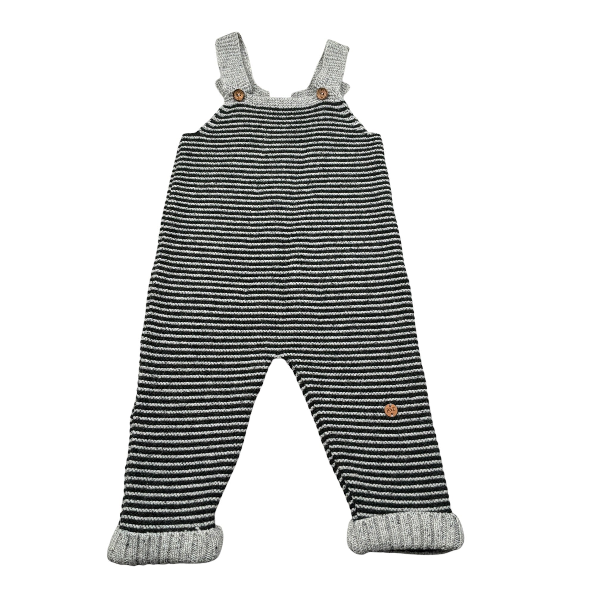 Paz Rodriguez Salopette Fantasia A Righe Grigio per Neonato 007130929 GRIGIO PAZ RODRIGUEZ 