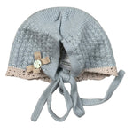 Paz Rodriguez Cappello tinta unita con Ricami Azzurro per Neonata 011110050 AZZURRO PAZ RODRIGUEZ 