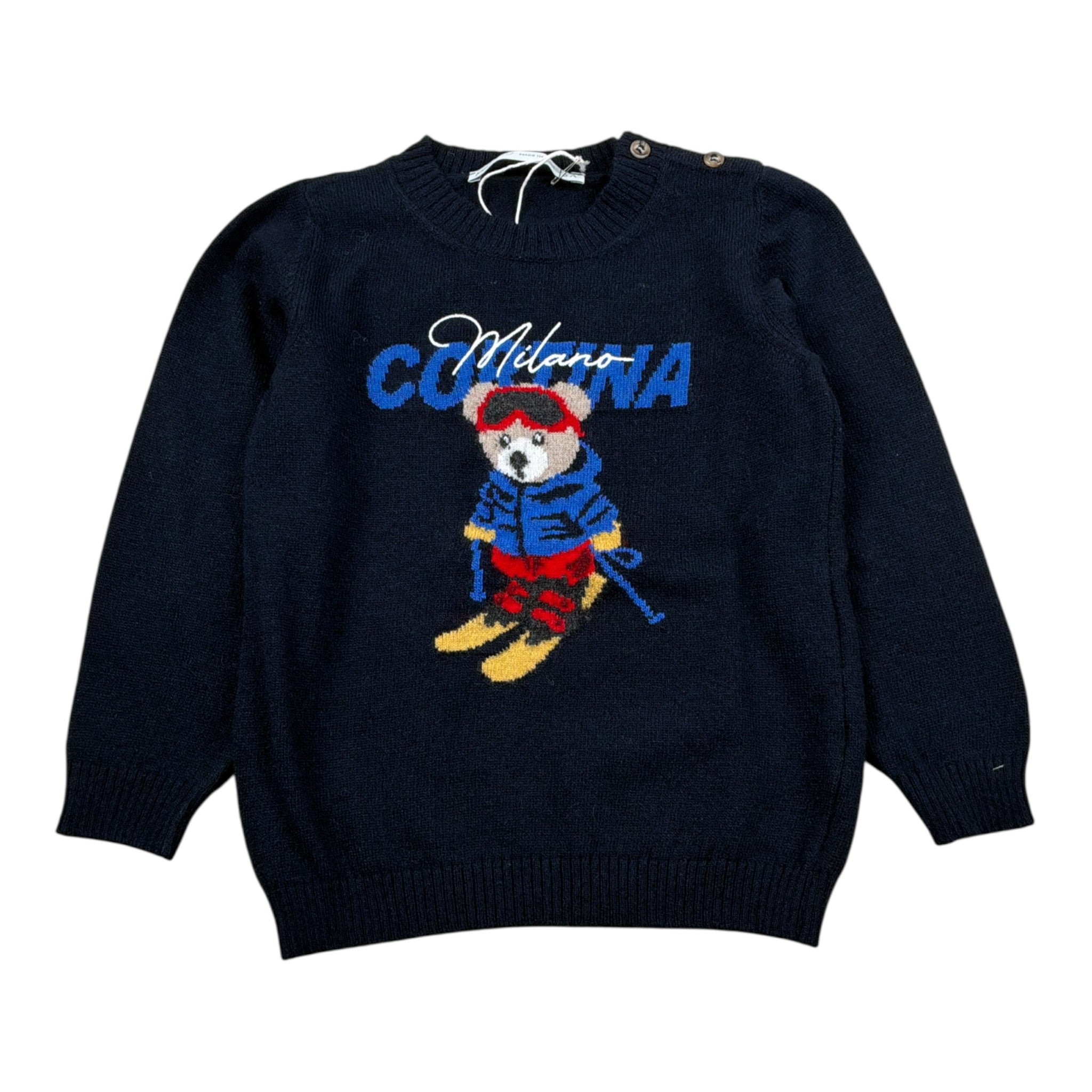 Per Te Maglia tinta unita con Stampa Blu per Neonato 44866 BLU PER TE 