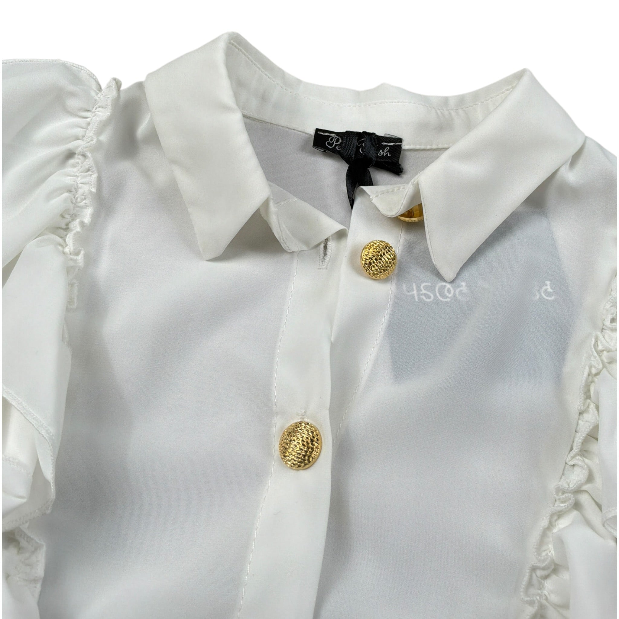 Petit Posh Camicia Manica Lunga tinta unita Panna per Bambina GFJF25150CA PANNA PETIT POSH 