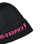 Philosophy Cappello tinta unita con Stampa Nero per Bambina PFCP003 NERO PHILOSOPHY 