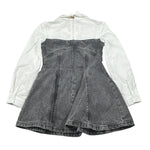 Pinko Abito Manica Lunga In Denim con Maniche In Camicia Grigio per Bambina KFAB023 GRIGIO PINKO 