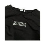 Pinko Felpa Chiusa Girocollo tinta unita con Logo Nero per Bambina KFFE012 NERO PINKO 