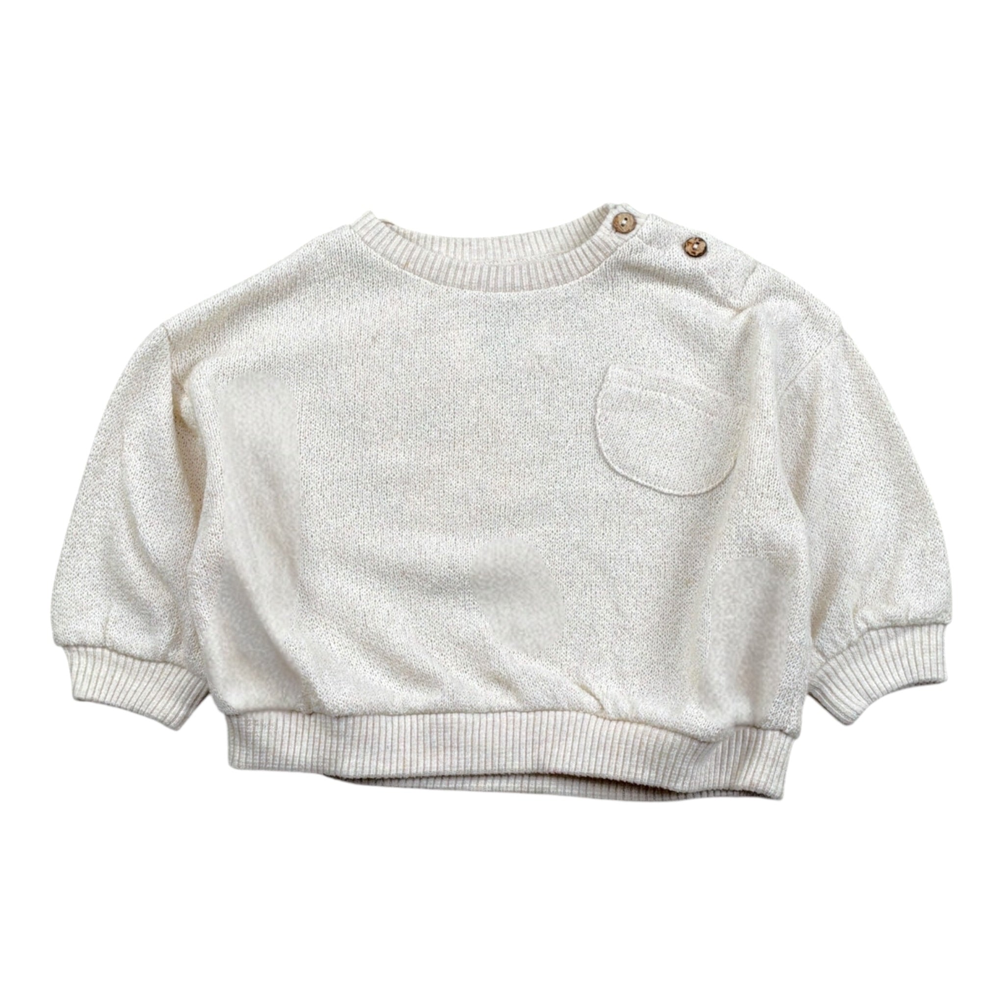 Play Up Felpa tinta unita In Maglia Panna per Neonato PA011AQ11350 PANNA PLAY UP 