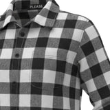 Please Camicia Bicolore con Fantasia A Quadri Bianco/Nero per Neonato CL61103B77N BIANCO/NERO PLEASE 